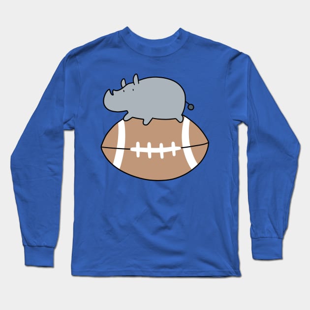 Rhino and Football Long Sleeve T-Shirt by saradaboru